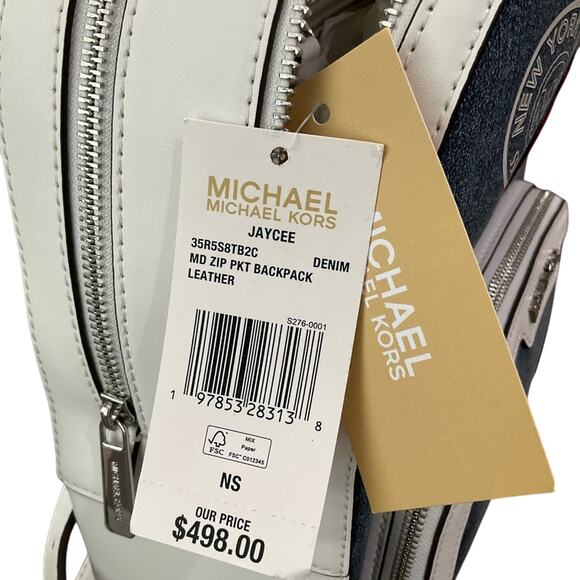 Michael Kors Jaycee Medium Embellished Denim Backpack Special Edition NWT main image 8